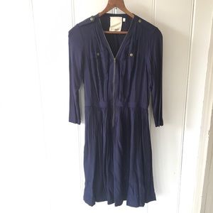 Blue dress from Anthropologie.